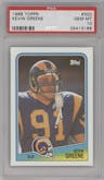 Kevin Greene from the 1988 Topps set graded by PSA and given an overall grade of 10.