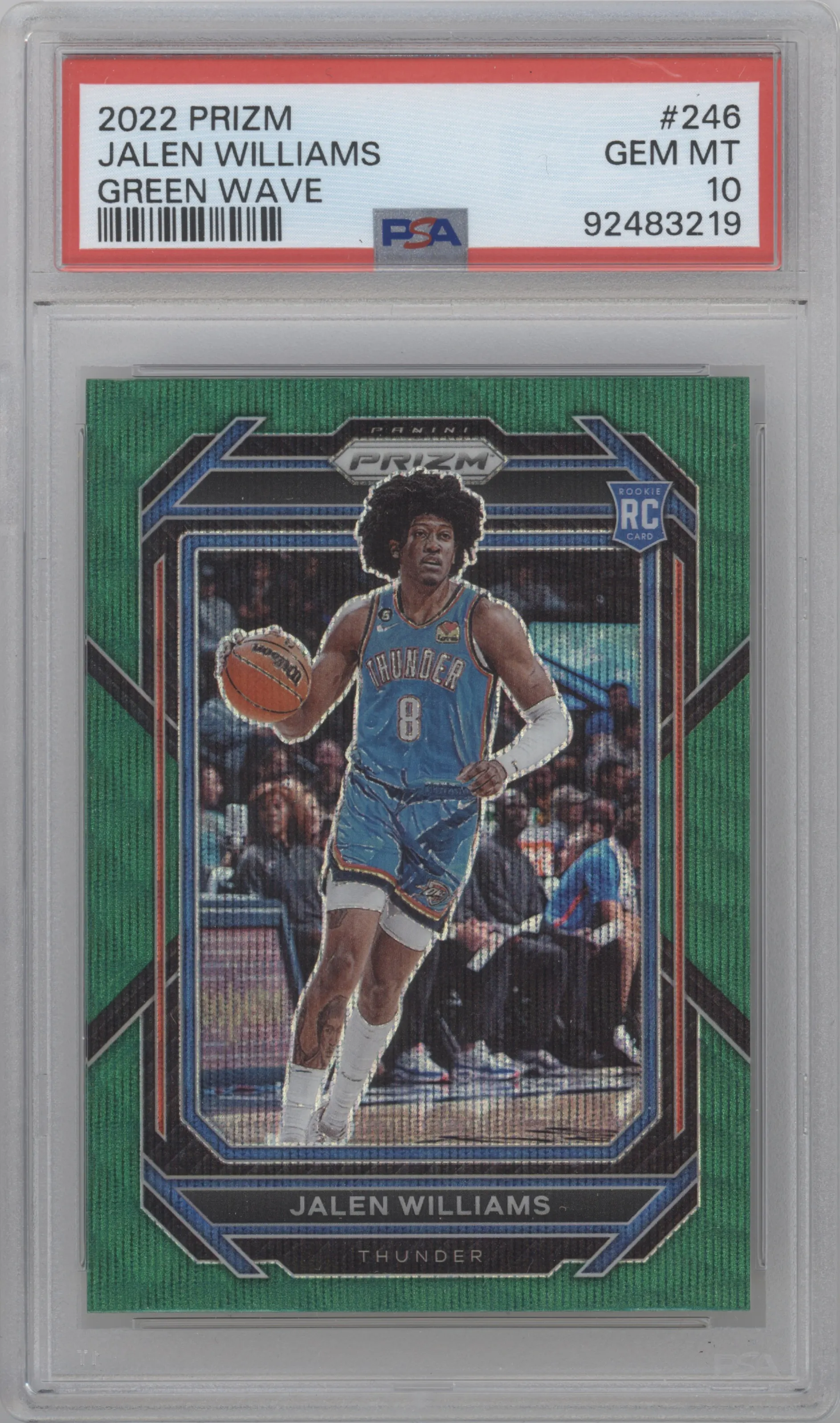 2022 Panini Prizm Jalen Williams Green Wave #246 PSA 10