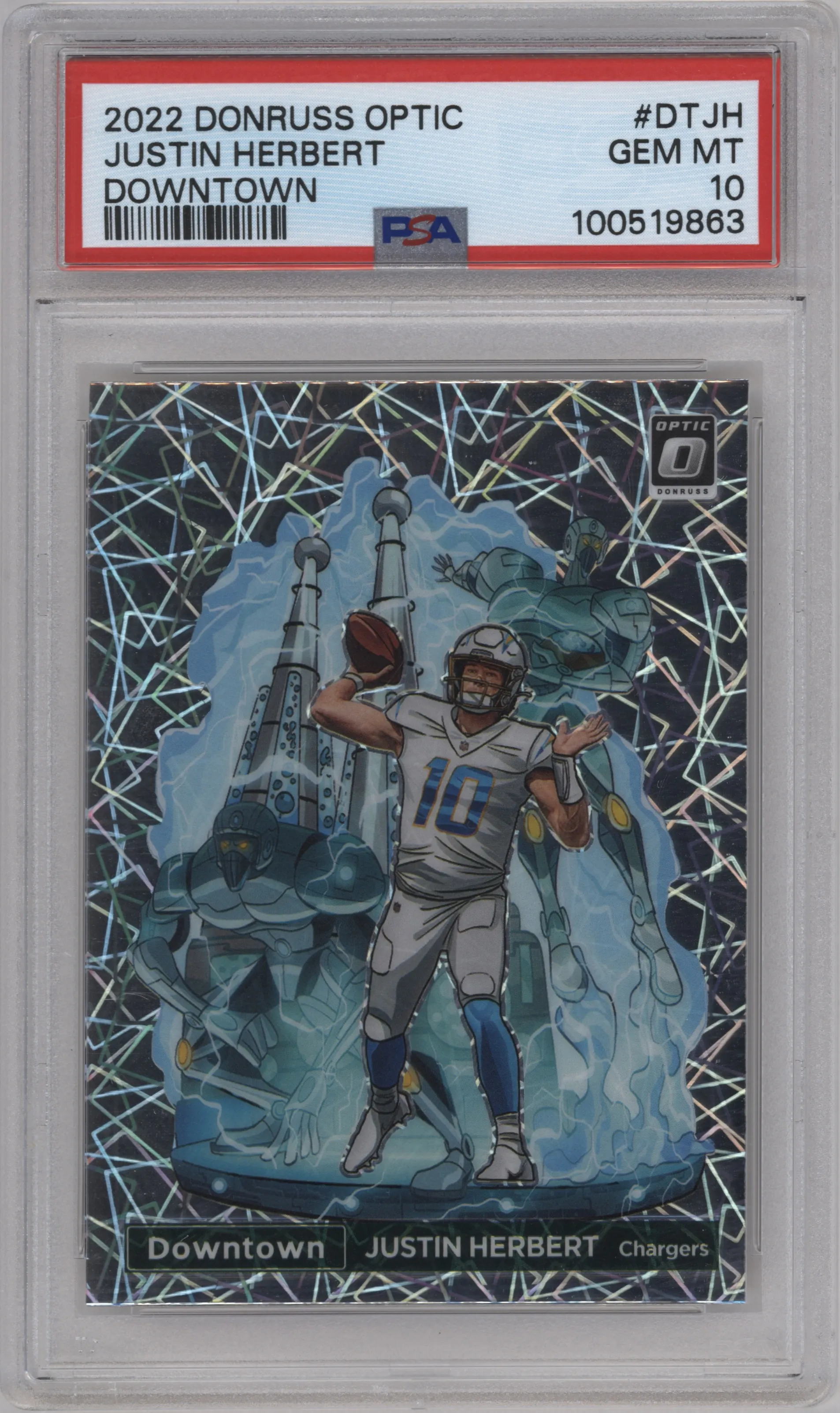 2022 Panini Donruss Optic Downtown Justin Herbert PSA 10
