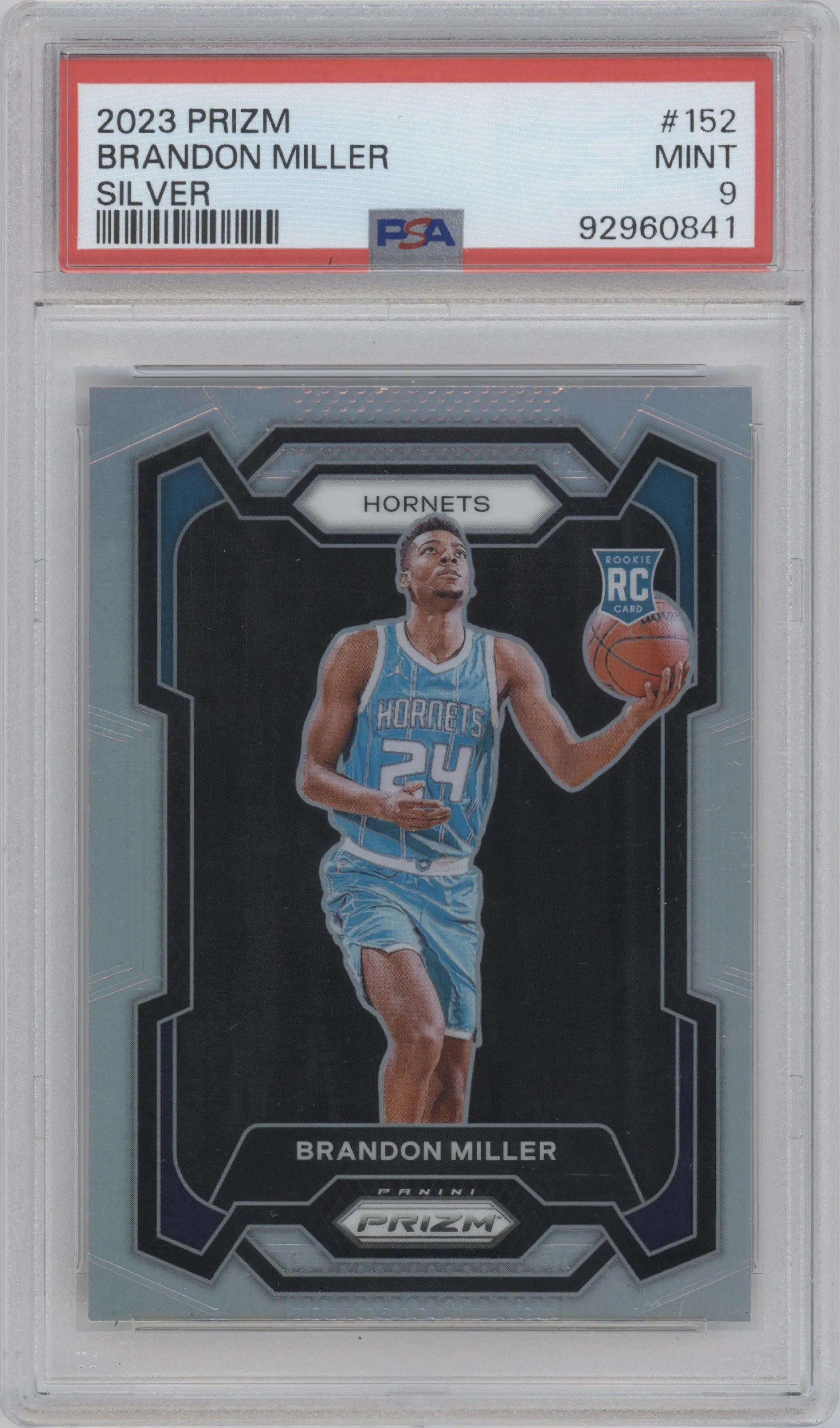 2023 Panini Prizm Brandon Miller Silver Prizm #152 PSA 9