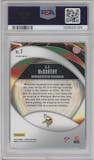 J.J. McCarthy from the 2024 Panini Prizm set featuring a Green Wave parallel graded by PSA and given an overall grade of 10.