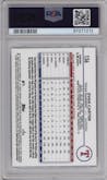 Evan Carter  from the 2024 Topps Chrome set featuring a X-Fractor parallel graded by PSA and given an overall grade of 10.