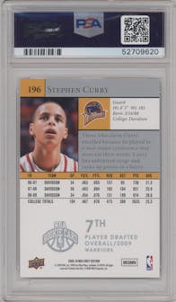 Stephen Curry from the 2009-10 Upper Deck First Edition set graded by PSA and given an overall grade of 10.