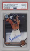 Adrian Sugastey from the 2022 Bowman Chrome set graded by PSA and given an overall grade of 10.