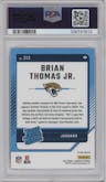 Brian Thomas Jr. from the 2024 Donruss set featuring a Pink parallel graded by PSA and given an overall grade of 10.