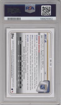 Bobby Witt Jr. from the 2020 Bowman Draft set graded by PSA and given an overall grade of 10.
