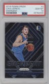 Luka Doncic from the 2018-19 Panini Prizm set graded by PSA and given an overall grade of 10.