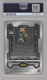 Jayden Reed from the 2023 Panini Prizm set featuring a Gold Prizm parallel graded by PSA and given an overall grade of 9.