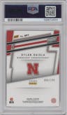 Dylan Raiola from the 2024 Panini The National VIP set featuring a Red Sparkle parallel graded by PSA and given an overall grade of 9.