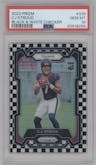 C.J. Stroud from the 2023 Panini Prizm set featuring a Black/White Checker parallel graded by PSA and given an overall grade of 10.