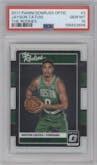 Jayson Tatum from the 2017-18 Panini Donruss Optic set graded by PSA and given an overall grade of 10.