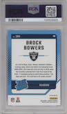 Brock Bowers from the 2024 Donruss set featuring a Pink parallel graded by PSA and given an overall grade of 10.