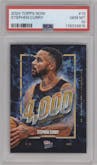 Stephen Curry from the 2024-25 Topps Now set graded by PSA and given an overall grade of 10.