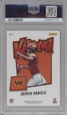 Jayden Daniels from the 2024 Panini Absolute set graded by PSA and given an overall grade of 9.