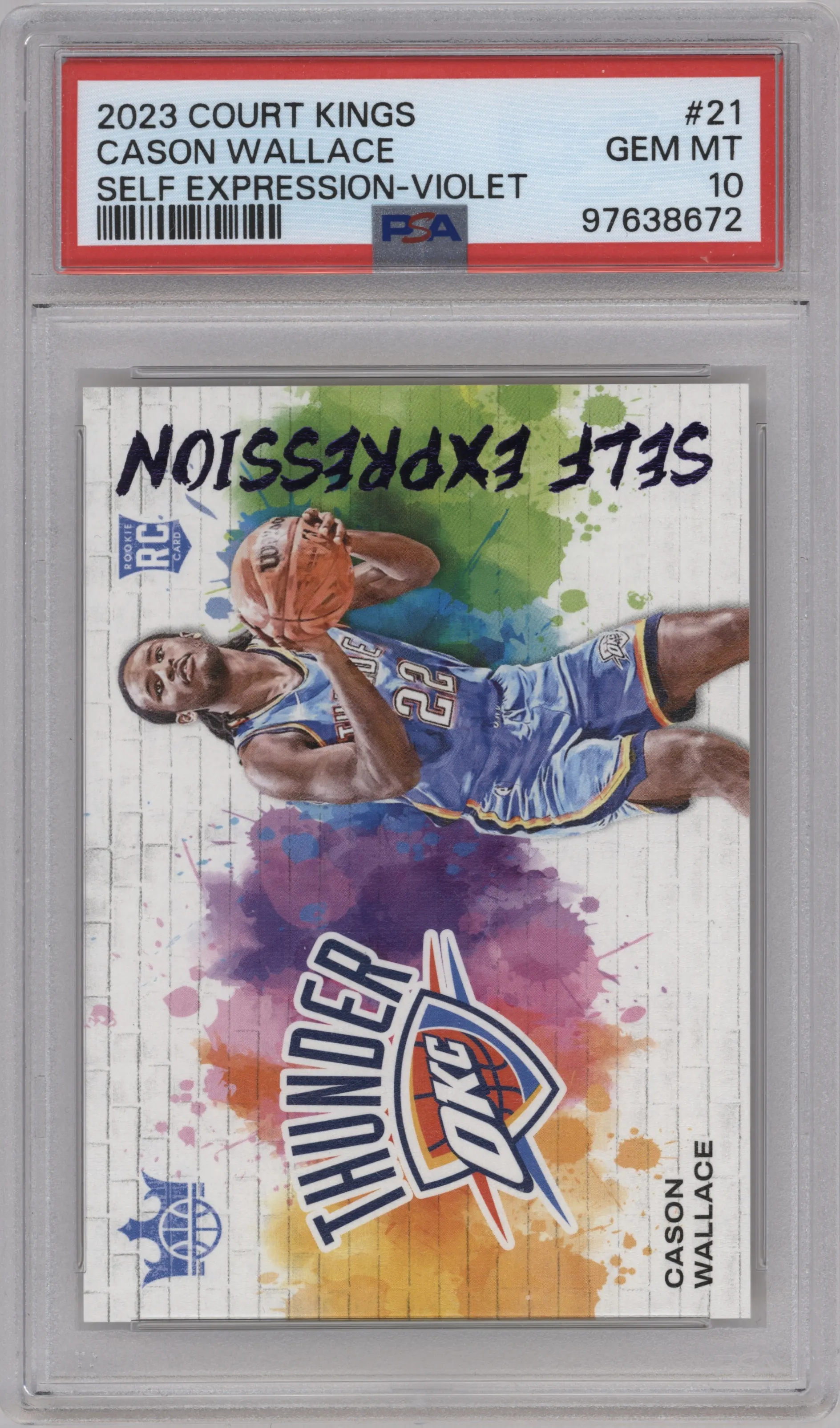 2023 Panini Court Kings Self Expression Cason Wallace Violet #21 PSA 10