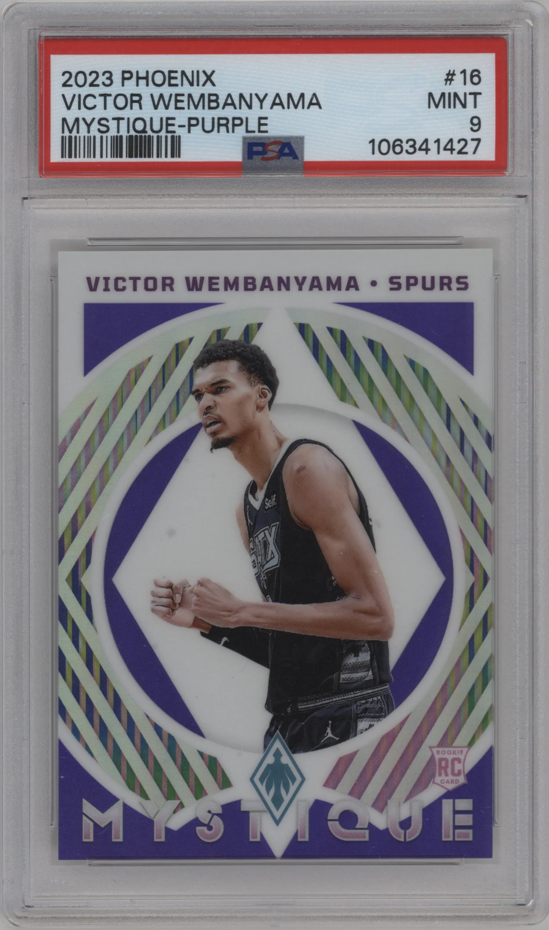 2023 Panini Phoenix Mystique Victor Wembanyama Purple PSA 9