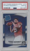 Patrick Mahomes II from the 2017 Panini Donruss Optic set graded by PSA and given an overall grade of 10.