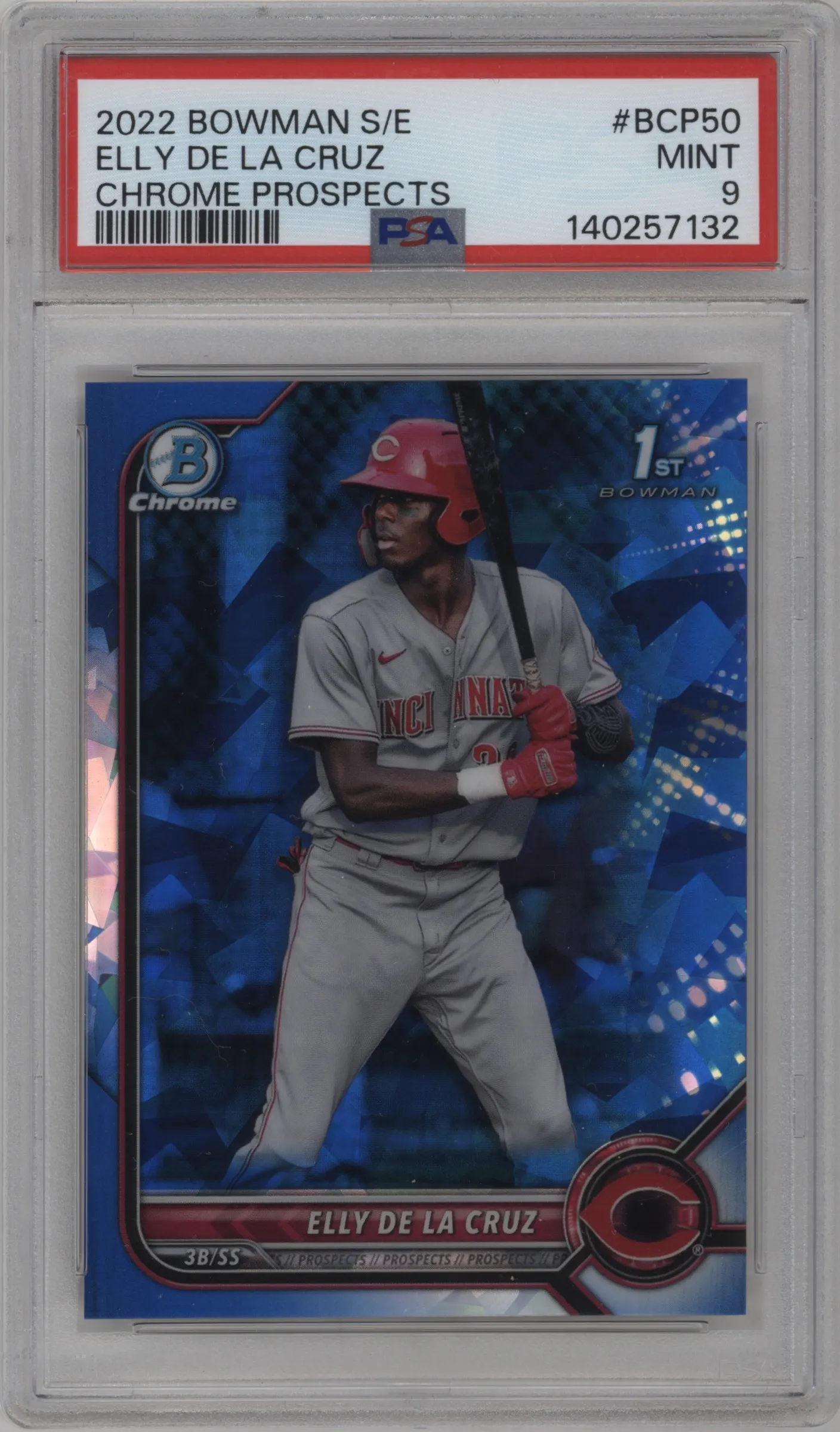 2022 Bowman Sapphire Edition Chr.Pros. Elly De La Cruz #BCP-50 PSA 9