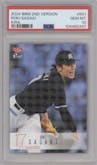 Roki Sasaki from the 2024 BBM set featuring a Kira parallel graded by PSA and given an overall grade of 10.