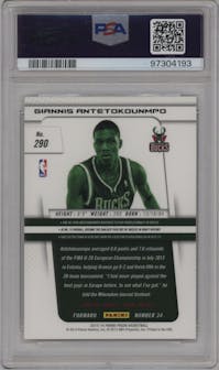Giannis Antetokounmpo from the 2013-14 Panini Prizm set graded by PSA and given an overall grade of 10.