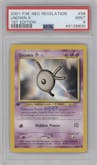 Unown K from the 2001 Pokemon Neo Genesis set graded by PSA and given an overall grade of 9.