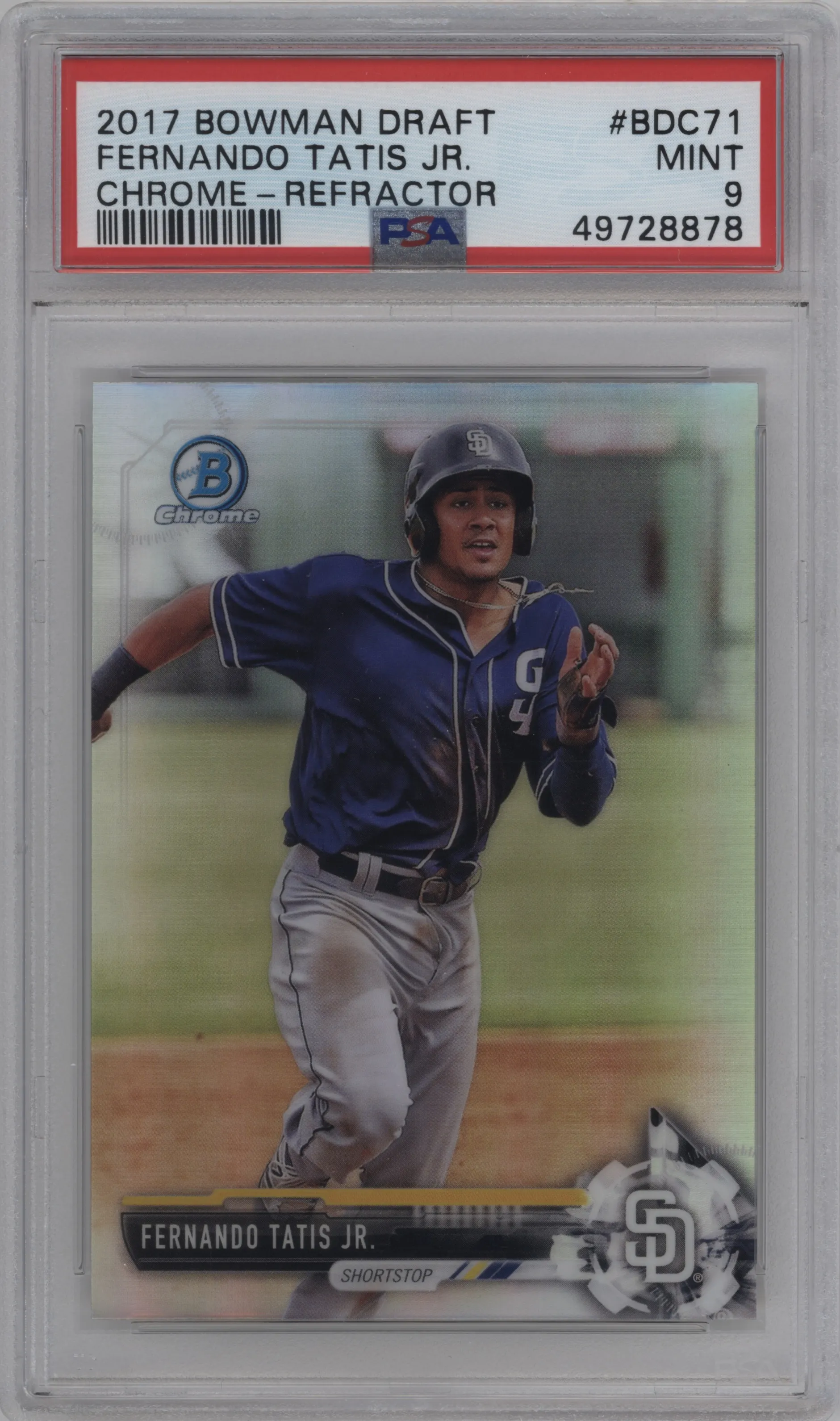 2017 Bowman Draft Chrome Fernando Tatis Jr. Refractor #BDC-71 PSA 9