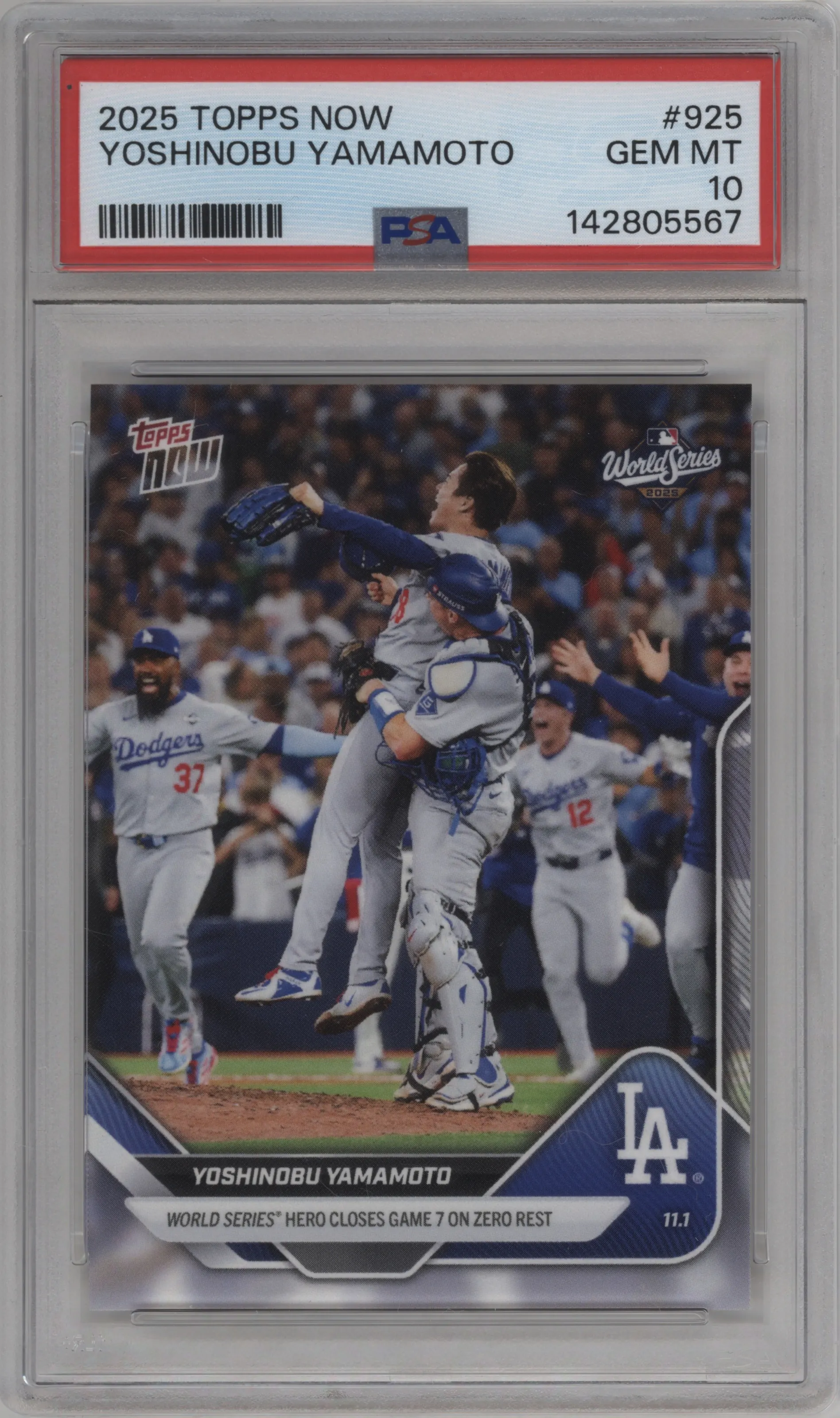 2025 Topps Now Yoshinobu Yamamoto PSA 10
