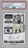 Tyson Bagent from the 2023 Panini Contenders set featuring a Ticket Stub parallel graded by PSA and given an overall grade of 9.