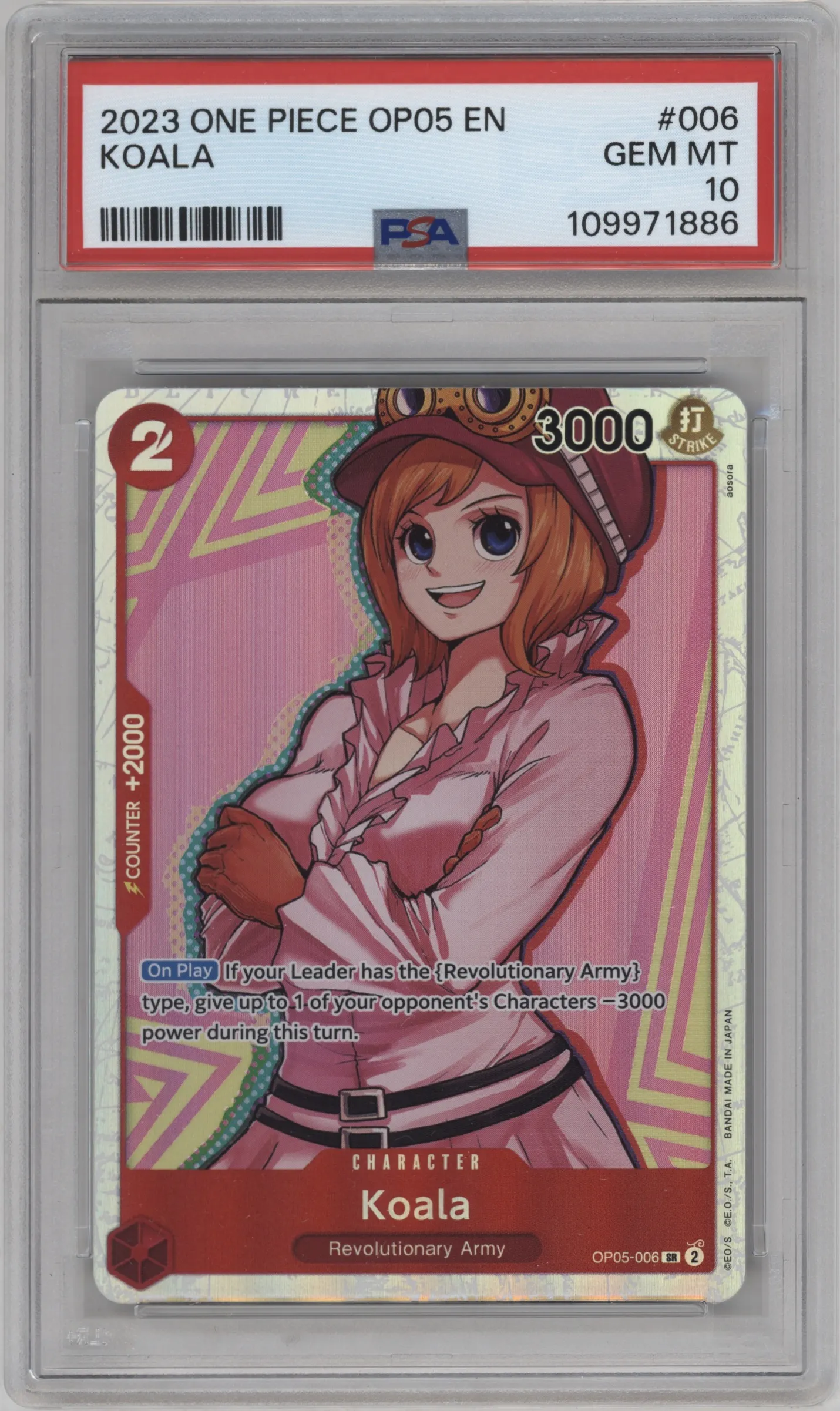 2023 One Piece Awakening of the New Era Koala SR #OP05-006 SR PSA 10