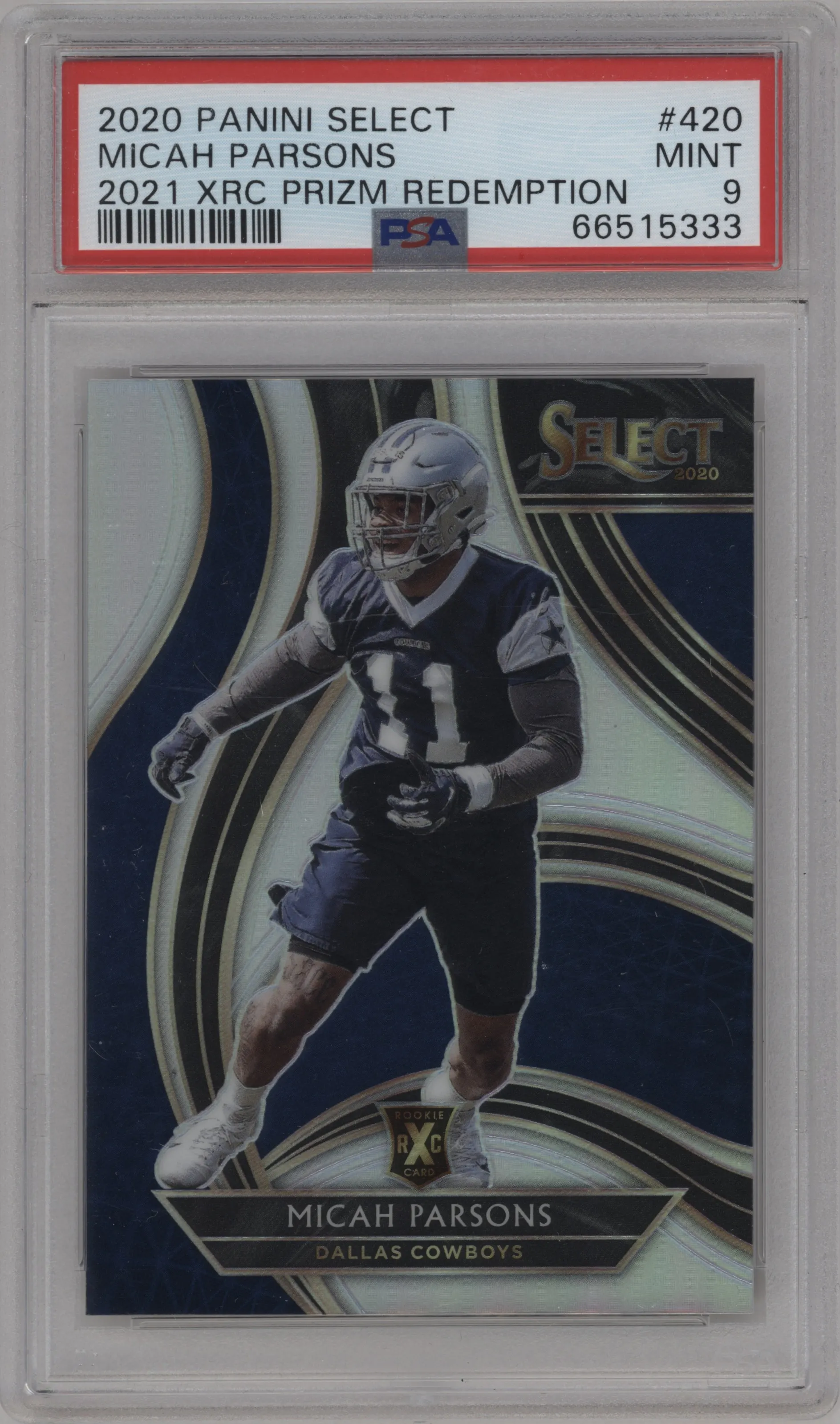 2020 Panini Select 2021 XRC Redemption Micah Parsons #420 PSA 9