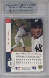Derek Jeter from the 1993 Upper Deck SP set graded by Beckett and given an overall grade of 9.