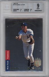 Derek Jeter from the 1993 Upper Deck SP set graded by Beckett and given an overall grade of 9.