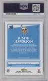 Justin Jefferson from the 2020 Panini Donruss Optic set graded by PSA and given an overall grade of 10.