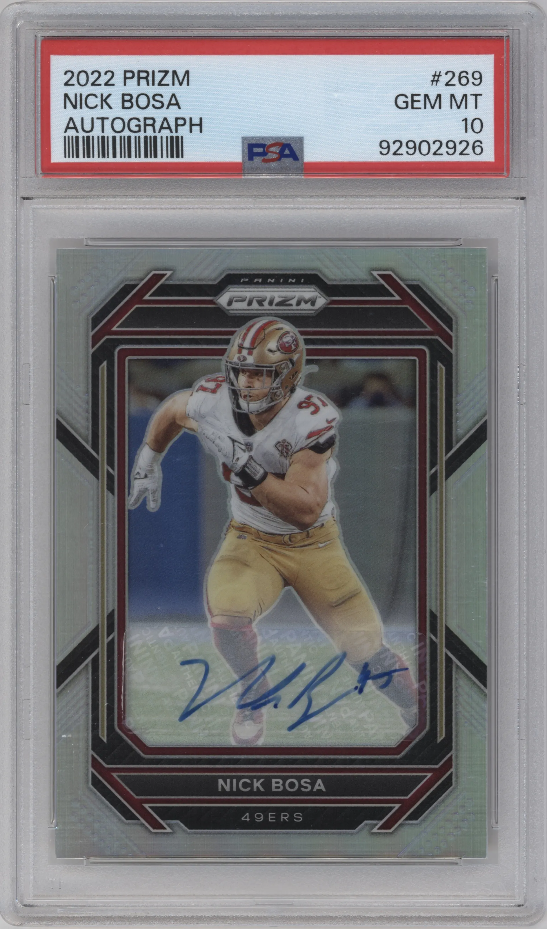2022 Panini Prizm Auto Nick Bosa #269 PSA 10