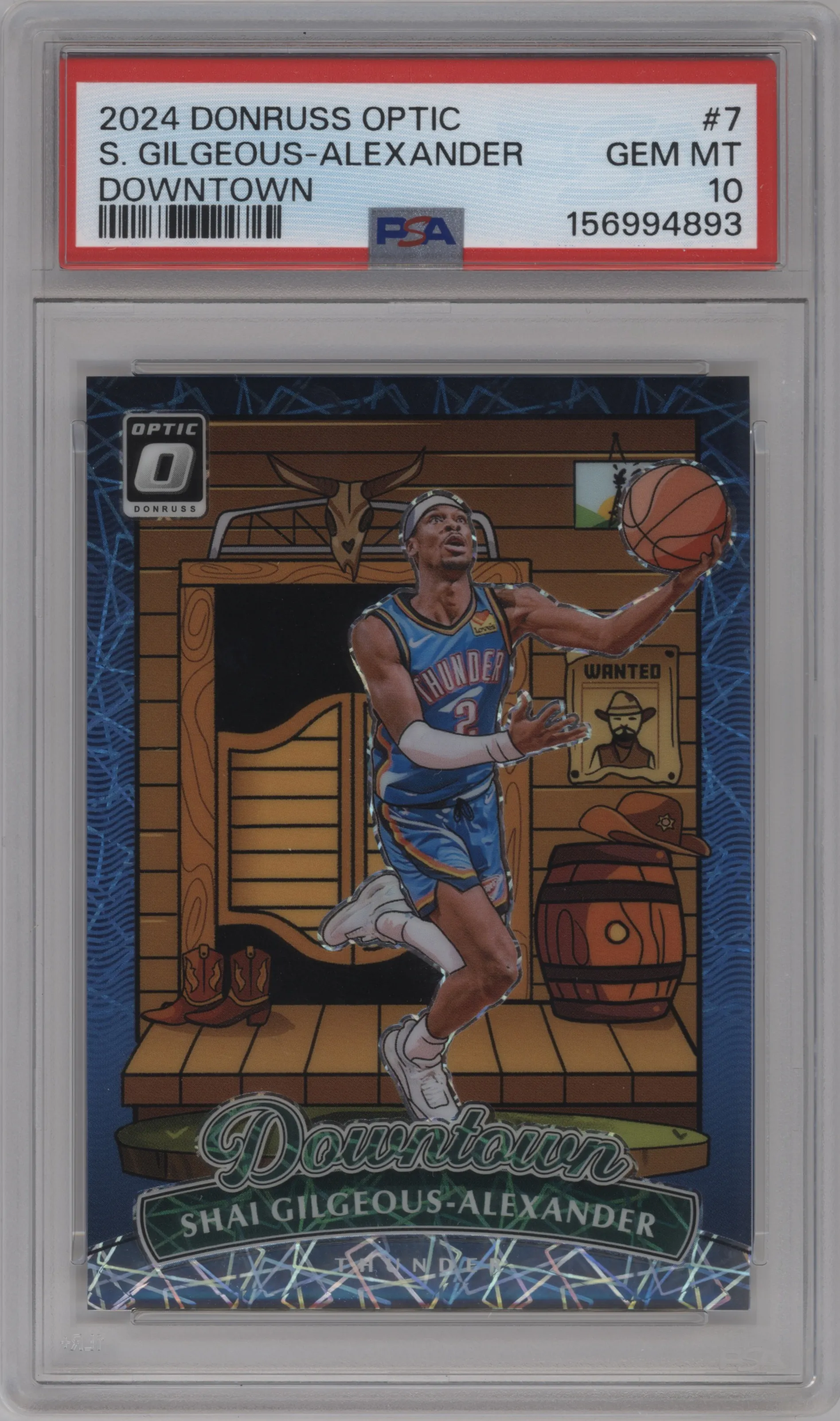 2024 Donruss Optic Downtown Shai Gilgeous-Alexander #7 PSA 10