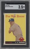 Pee Wee Reese from the 1958 Topps set graded by SGC and given an overall grade of 2.5.