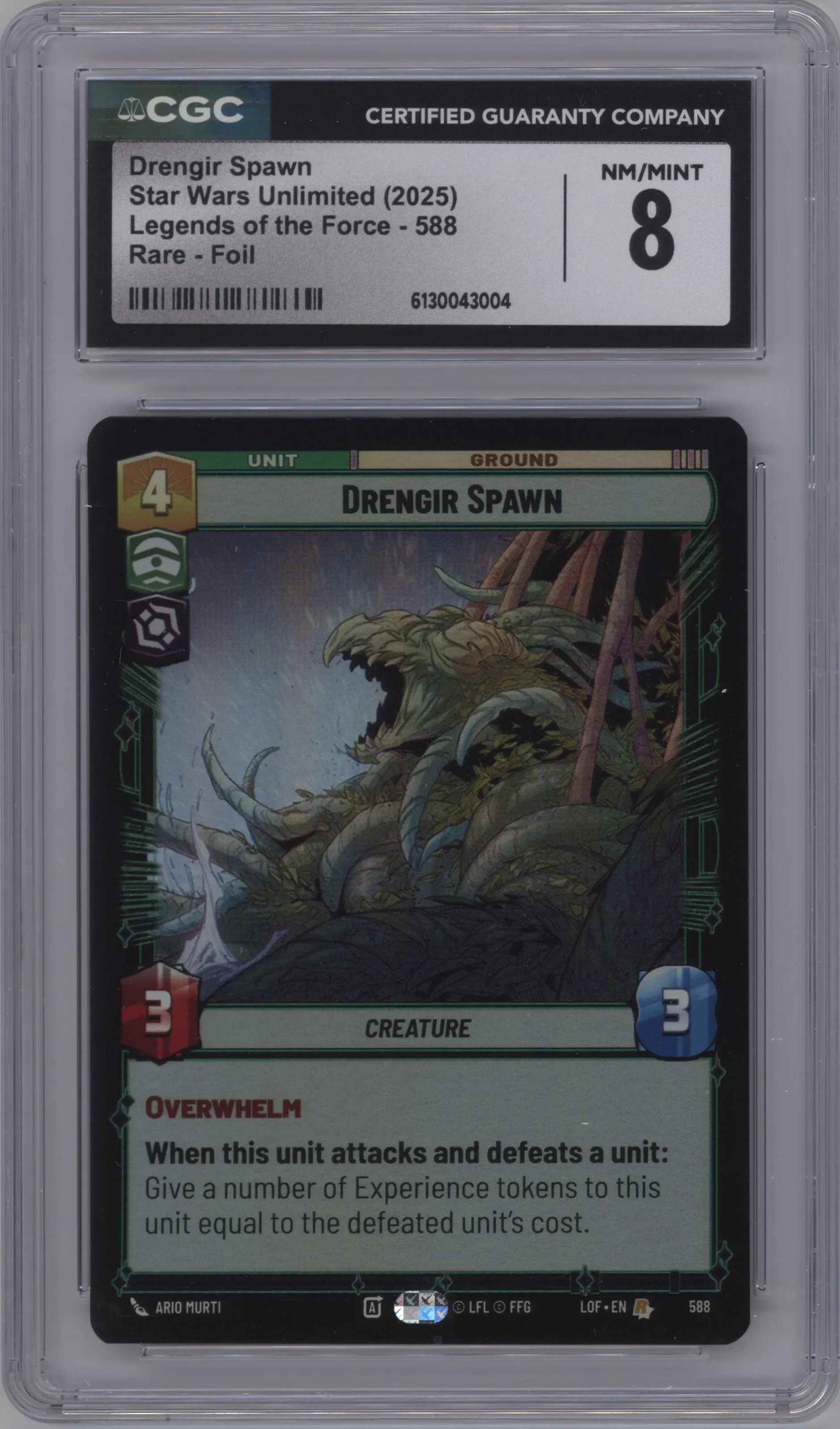 2025 Star Wars: Unlimited Legends of the Force Drengir Spawn Foil CGC 8