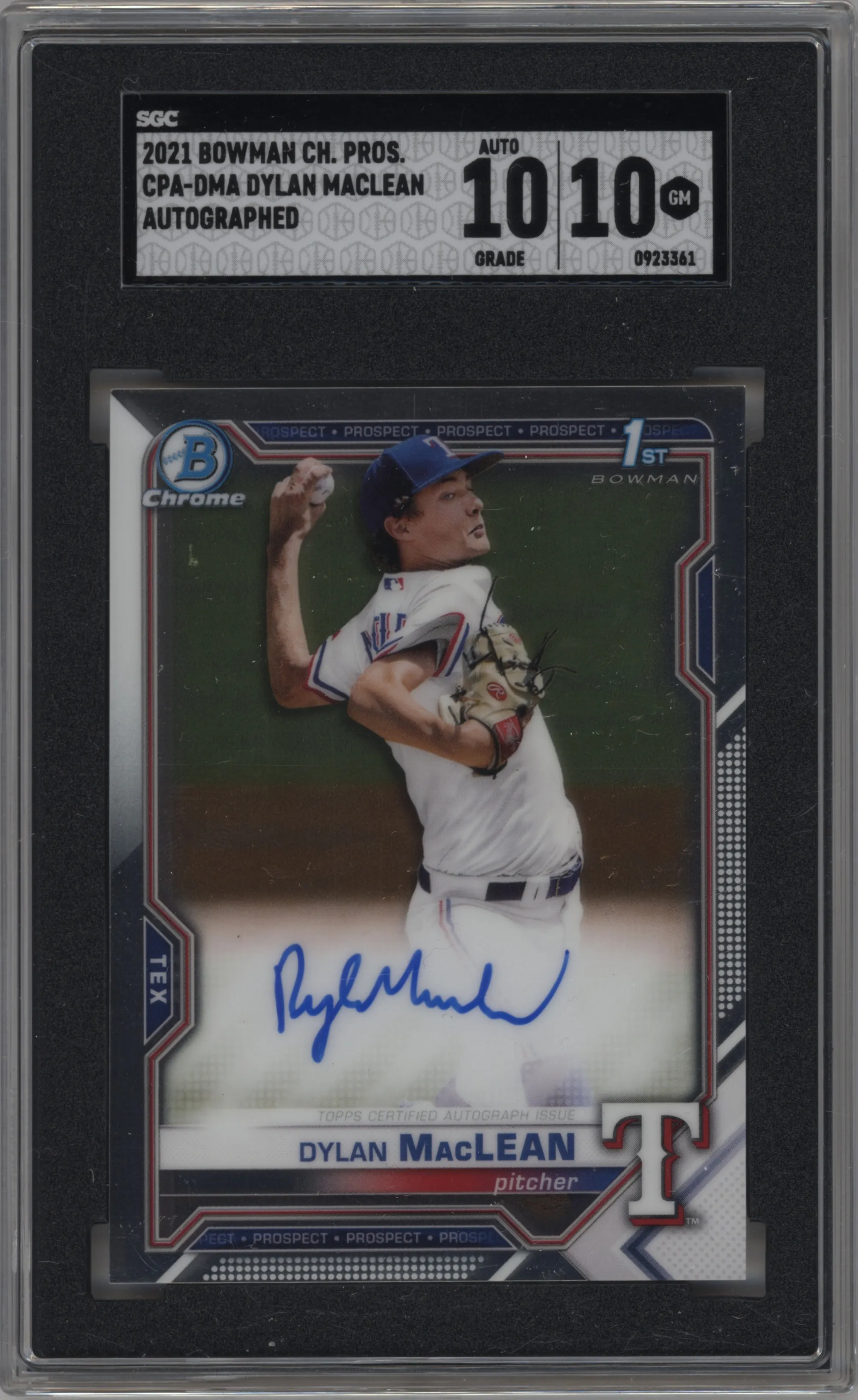 2021 Bowman Chr.Pros.Auto Dylan MacLean #CPA-DMA SGC 10