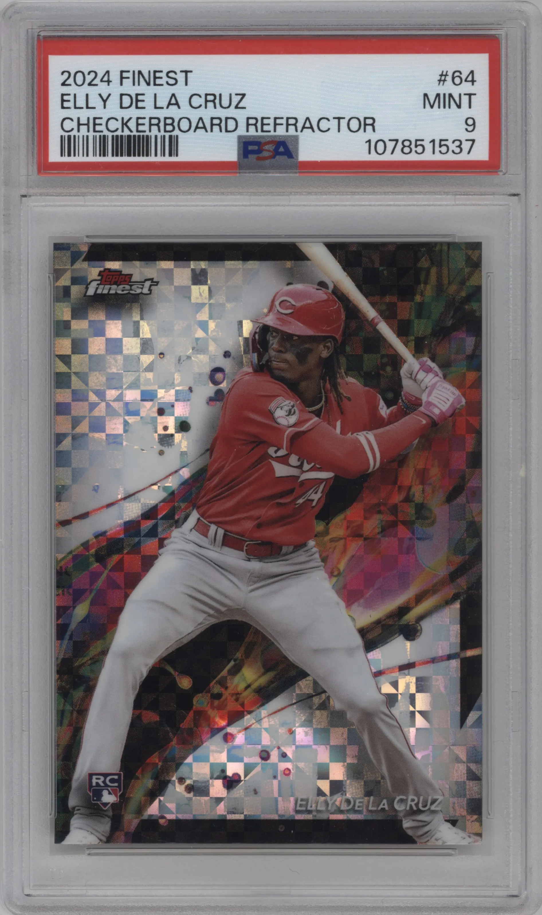 2024 Topps Finest Elly De La Cruz Checkerboard Refractor PSA 9