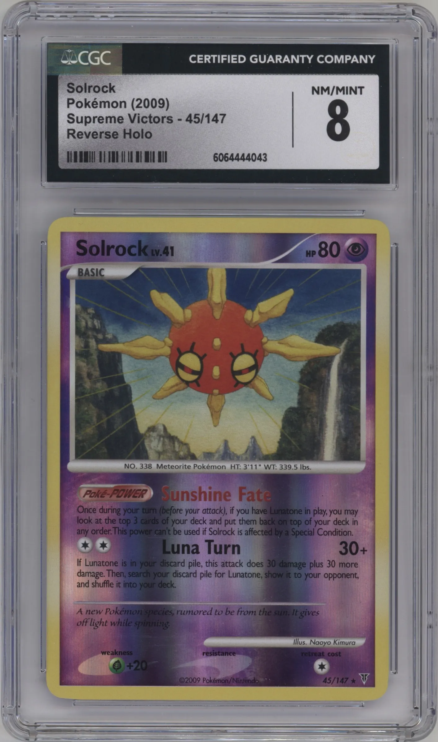 2009 Pokemon Platinum Supreme Victors Solrock #45 CGC 8