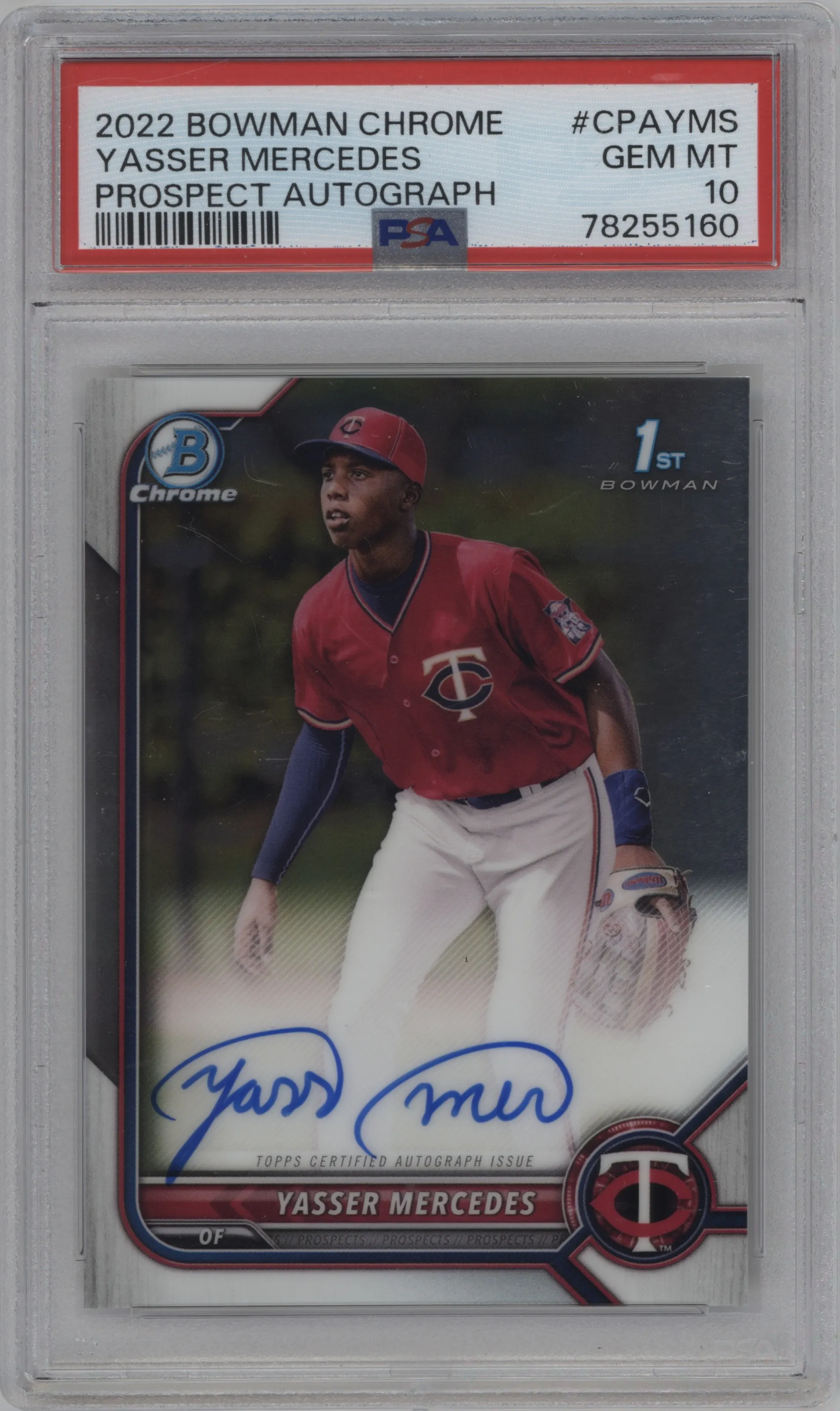 2022 Bowman Chrome Pros.Auto Yasser Mercedes #CPA-YMS PSA 10