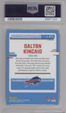 Dalton Kincaid from the 2023 Donruss Optic set featuring a Teal Velocity parallel graded by PSA and given an overall grade of 10.