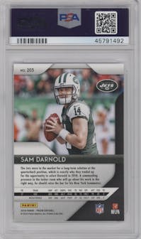 Sam Darnold from the 2018 Panini Prizm set graded by PSA and given an overall grade of 9.