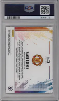 Wayne Rooney from the 2024-25 Panini Prizm Premier League set graded by PSA and given an overall grade of 10.