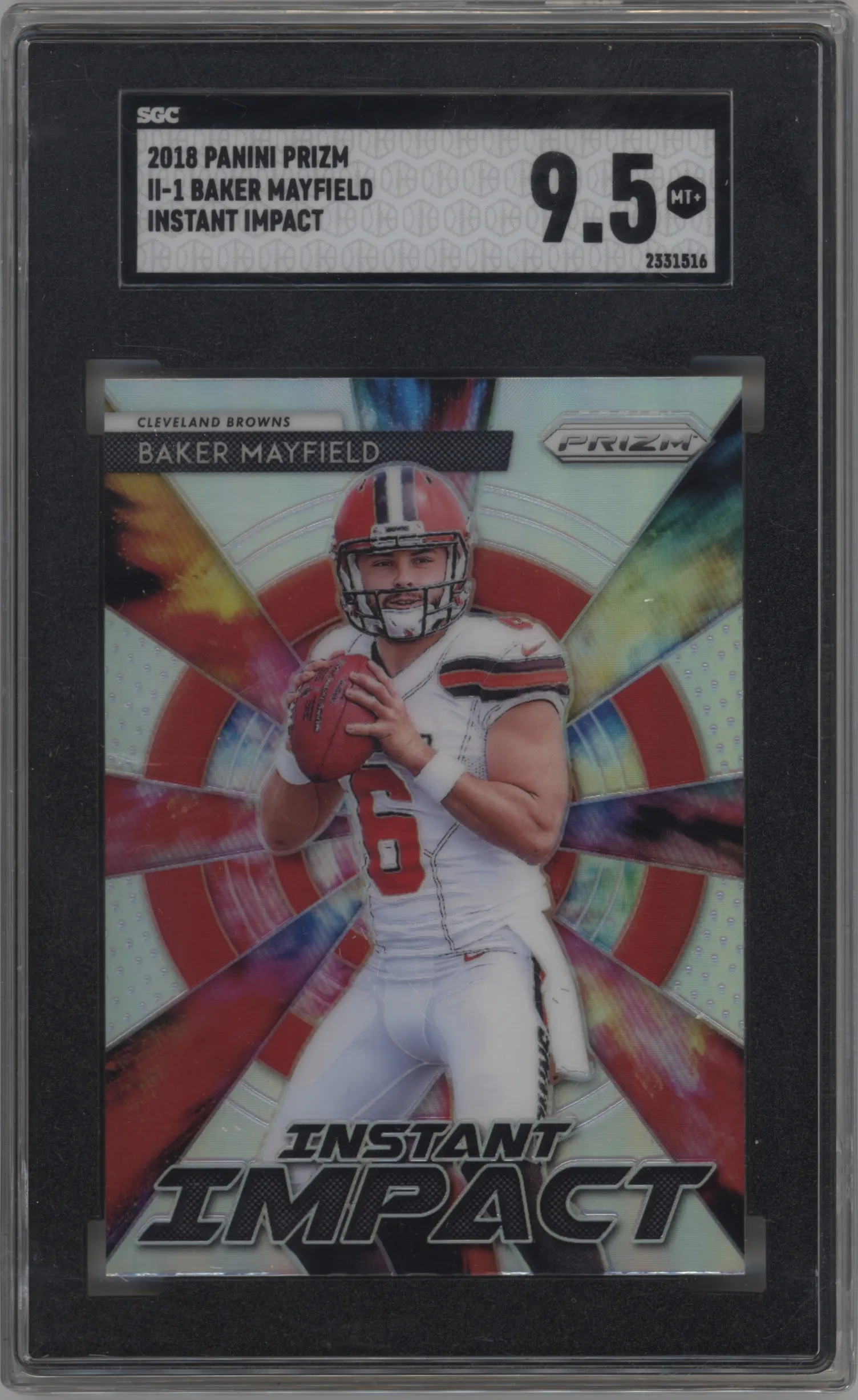 2018 Panini Prizm Instant Impact Baker Mayfield SGC 9.5