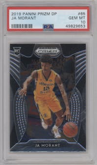 Ja Morant from the 2019-20 Panini Prizm Draft Picks set graded by PSA and given an overall grade of 10.