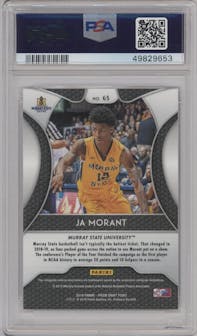 Ja Morant from the 2019-20 Panini Prizm Draft Picks set graded by PSA and given an overall grade of 10.