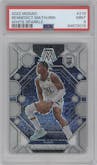 Bennedict Mathurin from the 2022-23 Panini Mosaic set featuring a White Sparkle parallel graded by PSA and given an overall grade of 9.
