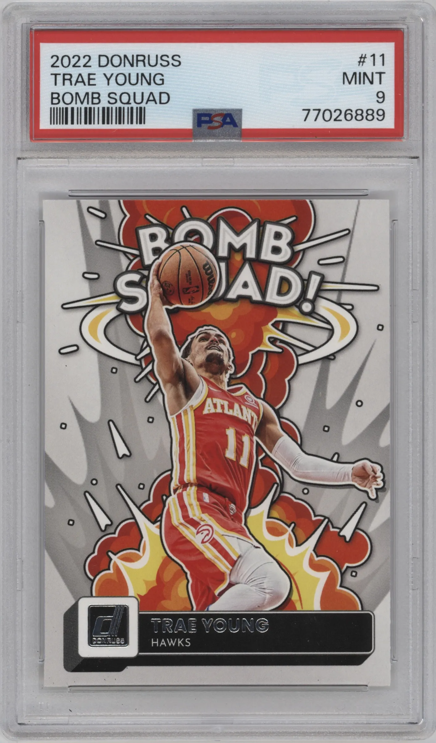 2022 Panini Donruss Bomb Squad Trae Young #11 PSA 9