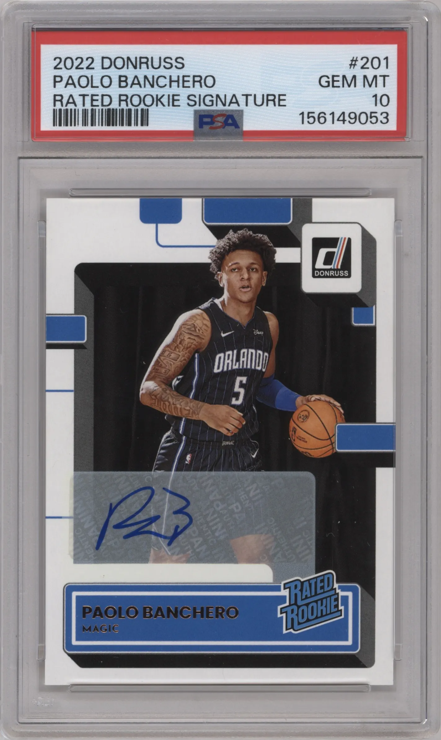 2022 Panini Donruss Rtd.Rke.Sig. Paolo Banchero PSA 10